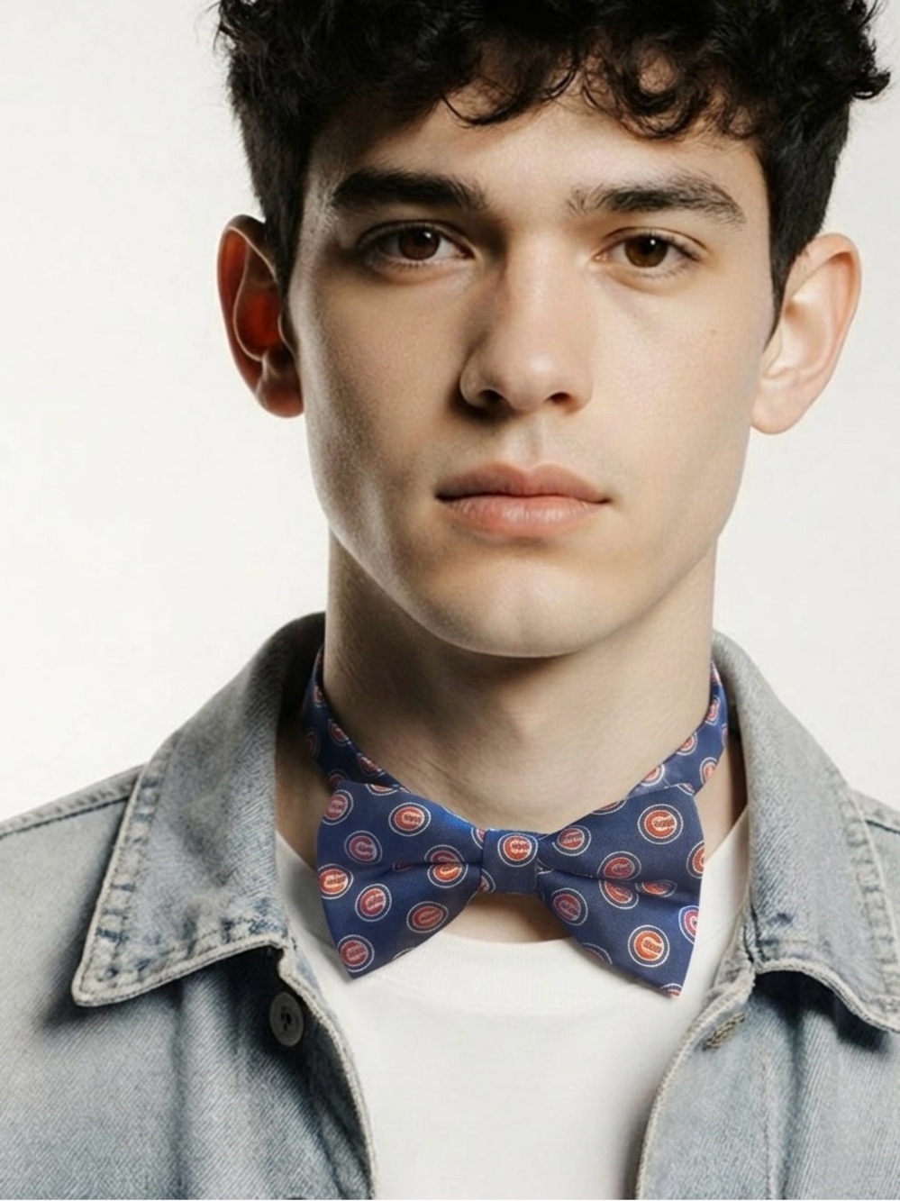 Chicago Cubs Navy Blue Patterned Bow Tie unique piece